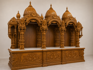 Templo Tradicional de Madera Sagwan Guru Ji para el Hogar, Templo de Madera de Teca Marrón para el Hogar, Templo Sagwan Indio a Precio de Mayoreo - Product Image 4