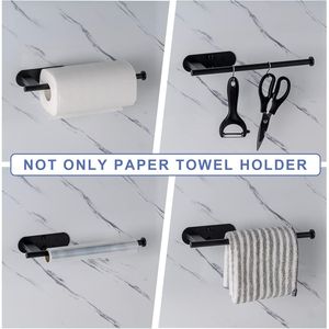 Portarotolo da Cucina Autoadesivo in Acciaio Inossidabile Migliorato, Resistente alle Piegature, con Montaggio a Trapano, Design Comodo per Armadietto - Product Image 4