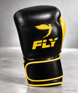 Fly Leather Boxing Gloves <b>Lace</b>-Up Closure Laced Design Lightweight Breathable Professional Training Gear for Adults Club - Product Image 2