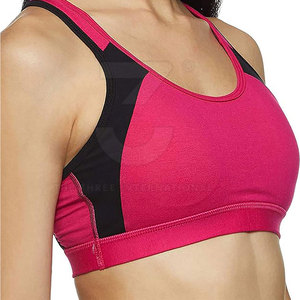 Soutien-gorge de sport moderne et simple à maintien élevé avec logo frontal, en tissu écologique et respirant à séchage rapide pour le yoga et l'entraînement féminin - Product Image 3
