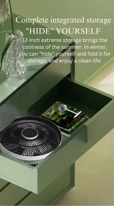 12/16 inch xách tay biến tần gấp DC USB sạc bệ tháp <span class=keywords><strong>Fan</strong></span> trong nhà/ngoài trời shaftless thiết kế với chức năng làm mát - Product Image 5