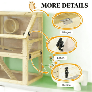 กรงแฮมสเตอร์สำหรับสัตว์เลี้ยงขนาดเล็ก ทนทานและทำความสะอาดง่าย - Product Image 5