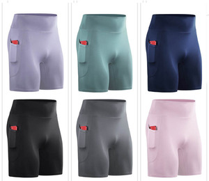 Pantalones Cortos de Compresión de Cintura Alta para Hombre, Color Sólido, Spandex y Poliéster, Secado Rápido, Estilo Deportivo, con Bolsillos, Cortos - Product Image 1