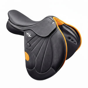 Silla de doma de cuero de vaca premium con estructura de madera para salto ecuestre, cómoda, productos de equitación inglesa de la India - Product Image 1