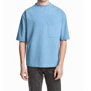 T-shirt pour homme en gros, personnalisable avec marque privée, 100% coton, coupe ajustée, vierge, avec impression et broderie de logo sur mesure - Product Image 1