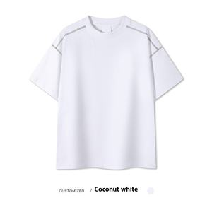 Custom Printed Casual Style Men's T-<b>Shirt</b> Polyester/Cotton Blend <b>Black</b> & Orange Pattern Plus Size Breathable - Product Image 3