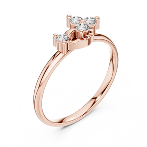 Anillo de oro macizo de 14k para mujer con diseño minimalista, diamante de corte redondo, ideal para regalo, compromiso, aniversario, boda. - Product Image 6
