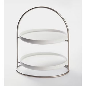 Durable 2 Tier Metal <b>Cake</b> <b>Stand</b> ith Handle Dessert Display Rack <b>for</b> Wedding Party Birthday Cupcake Display <b>Stand</b> On <b>Sale</b> - Product Image 2