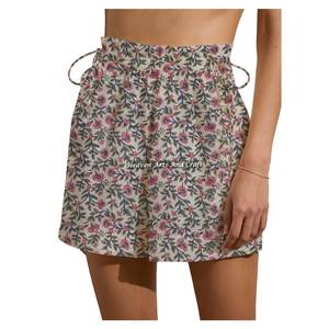 Shorts de week-end imprimés à cordon de serrage, taille haute élastique, pour femme, idéal pour le yoga, la maison, le sommeil et les journées chaudes - Product Image 1