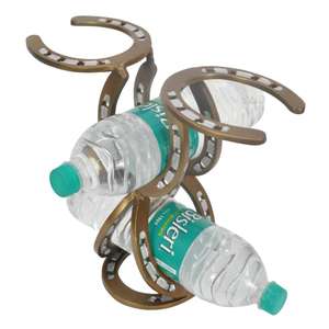 Soporte Decorativo para Botellas, Estilo Herradura Antigua de Latón, Exhibidor de Vino, Fácil de Transportar, Decoración para Barra de Casa, Mesa o Encimera - Product Image 2