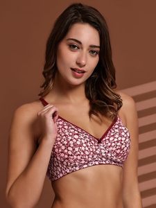 Sujetador acolchado sin costuras con estampado para mujer, sujetador de tela suave, sujetador de uso diario, sujetador con relleno elegante, sujetador con correas de nailon, sujetador con correas ajustables - Product Image 3