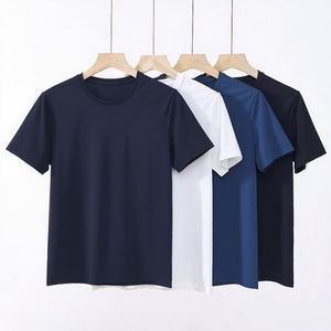 T-shirt en coton uni pour homme, doux au toucher, respirant, léger, confortable, décontracté, pour un usage quotidien, haut basique d'été - Product Image 4