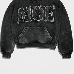 Sweat-shirts à capuche personnalisés pour hommes, effet délavé, broderie, coton lourd, streetwear, fabricant OEM, marque privée - Product Image 4