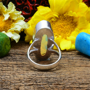 Milky <b>Opal</b> Gemstone <b>Ring</b> 925 Silver Handmade Jewelry Dainty <b>Opal</b> <b>Ring</b> for Women - Product Image 3