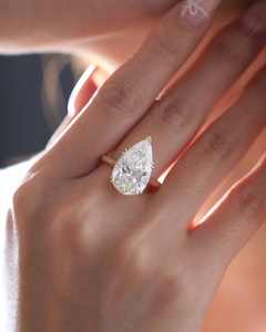 Anillos de Compromiso y Matrimonio de Lujo con Diamante Moissanite de Laboratorio en Forma de Pera de 2 Quilates y Plata de Ley 925 - Product Image 5