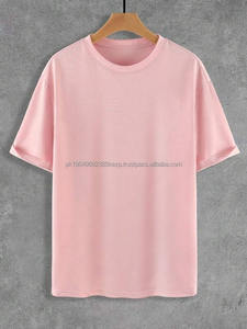 T-shirt à épaules tombantes T-shirt en coton d'été pour hommes Couleur unie Design personnalisé T-shirt à col rond Vêtement décontracté - Product Image 3