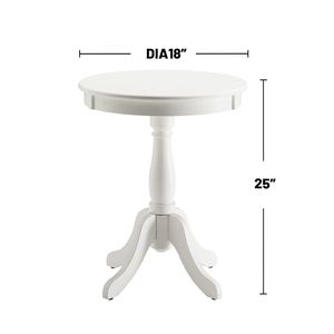 Tavolino Rotondo Bianco con Piedistallo per Arredamento Soggiorno - Product Image 3