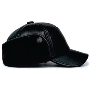 Custom <b>Mens</b> Driving Adjustable Snapback Cap Genuine Leather Baseball <b>Hats</b> for <b>Winter</b> - Product Image 2