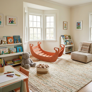 Chaise pour enfants en contreplaqué de pin américain, chaise à bascule 3-en-1 pour enfants, meubles décontractés vietnamiens pour enfants - Product Image 4