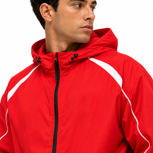Sweat-shirts à capuche pour hommes en polaire respirante et nylon, entièrement zippés, avec patchwork uni et imprimés, style streetwear, vente en gros pour l'hiver - Product Image 4