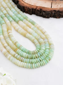 Perles d'opale bleue naturelle lisses Tyee, de 7 mm à 14 mm, perles d'opale bleue naturelle simples pour la fabrication de bijoux fins, pierres précieuses - Product Image 2