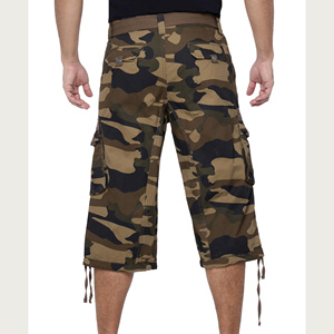 Pantalon Capri d'été pour homme, ample et décontracté, longueur au-dessus du genou, avec taille élastique, grande taille, pantalon capri tactique d'extérieur, respirant - Product Image 2