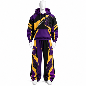 New Style Custom Logo Unisex Tracksuits Pullover Blank Plain Sweat <b>Suit</b> Baggy Oversized Hoodie And Sweatpants Set <b>For</b> <b>Sale</b> - Product Image 4