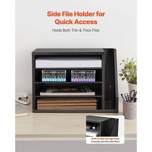 Organizzatore da Scrivania in Legno a 4 Scomparti, Smontabile, con Archiviazione Verticale per Ufficio o Cassetti - Product Image 3