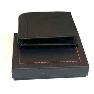 Cartera Negra de Cuero Genuino Hecha a Mano, de Lujo y Moda, para Hombre, Cartera Delgada - Product Image 1