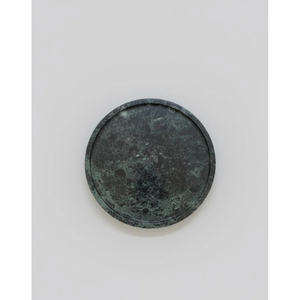 Handmade Polished Black and Green Rajasthani <b>Marble</b> Stone with Handmade Round Shape Wedding Gift <b>Tray</b> Table Decor Items Supplies - Product Image 1