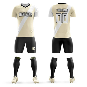 Conjunto de Camiseta de Fútbol Personalizada para Hombre, Negra con Rayas Rojas, Cuello en V, Manga Corta, Absorbe la Humedad, Ajuste Atlético, Impresión Sublimada - Product Image 4