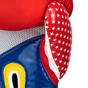 Gants de boxe rouge, bleu, jaune en cuir PU avec fermeture Velcro, respirants, équipement d'entraînement pour adultes pour le sparring de boxe - Product Image 5