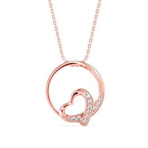 Ce collier élégant en argent 925 avec pendentif cœur en moissanite dans un cercle est un cadeau d'anniversaire parfait pour elle. - Product Image 3