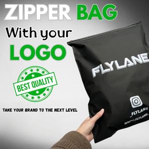 <span class=keywords><strong>Bolsas</strong></span> de Plástico con Cierre Deslizante, Impresión Personalizada, Color Negro Mate Esmerilado, Impermeables, para Ropa <span class=keywords><strong>Shein</strong></span> - Product Image 2