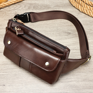 Waterproof Leather Waist Bag with Adjustable Shoulder Strap High Quality <b>Pouch</b> Bag High-end Chest Bag <b>for</b> <b>Men</b> - Product Image 5