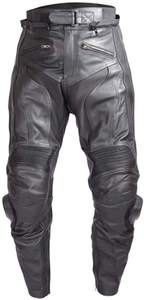 Pantalon de moto en cuir noir pour homme avec protection des genoux, respirant, pour toutes les saisons - Product Image 3
