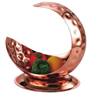 Bol à fruits moderne en cuivre martelé, forme de lune, poli brillant, de haute qualité, décoratif, forme de lune, qualité supérieure, vente chaude - Product Image 1