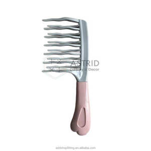 Durable logotipo personalizado profesional verde menta antiestático dientes anchos ducha peine de pelo cepillo de pelo para peluquería - Product Image 1