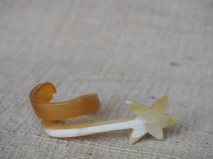 Bague en corne de buffle naturelle faite à la main spirale rampant étoile anneau en corne de taureau poli pour Souvenirs amour produit d'artisanat naturel - Product Image 2