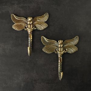 Decorative Brass Wall <b>Hooks</b> Premium Hanging Accessory For <b>Bathroom</b> Bedroom Kitchen Entryway Organizer - Product Image 2