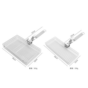 Cesta de barbacoa de acero inoxidable 304 con malla cuadrada y clip, herramienta portátil para ahumado y camping al aire libre, anti-escaldaduras - Product Image 4