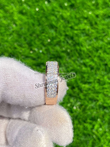 Bague d'éternité de luxe personnalisée en or massif 14 carats SHRAMAN DIAMOND, tendance, avec pavé de moissanite originale pour femme, idéale pour mariage et anniversaire - Product Image 6