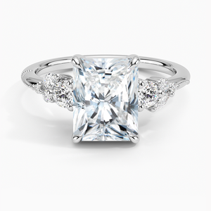 BOJ <b>Ring</b> 031 Radiant Cut 925 Silver Camellia Three Stone Halo <b>Diamond</b> <b>Ring</b> 2ct D Color VVS1 Moissanite GRA Certified Low Price - Product Image 1