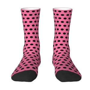 Chaussettes habillées pour hommes, noires et blanches à pois, respirantes, en mélange de coton tricoté, pour tenue formelle, affaires et usage quotidien - Product Image 2