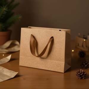 Sacchetto regalo in carta kraft Ilan 32x11.5x28 cm con manici per confezioni regalo - Product Image 2