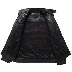 Vente directe d'usine au prix de gros, veste en cuir décontractée pour homme, solide, hiver, écologique, respirante, légère, service OEM - Product Image 3