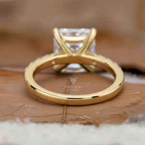 Joyería Fina de Oro Sólido de 18k con Diamantes de Laboratorio DEF/VVS de 1ct, Corte Asscher Personalizado, Anillo de Compromiso y Boda para Aniversario - Product Image 3