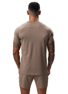 T-shirt homme personnalisé taupe foncé, t-shirt d'entraînement homme, coupe classique, respirant, fabriqué au Pakistan, t-shirts sportifs en tricot uni - Product Image 2