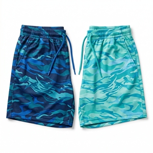 Pantalones cortos de malla con gráfico de llamas verdes Inferno personalizados, pantalones cortos de entrenamiento de baloncesto por sublimación para hombre - Product Image 2