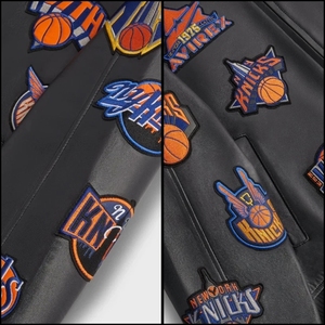 Kith x Avirex New York <b>Leather</b> Bomber <b>Jacket</b> Multi-Patch New York Knicks Wholesale premium genuine top-grain cowhide <b>leather</b> - Product Image 6